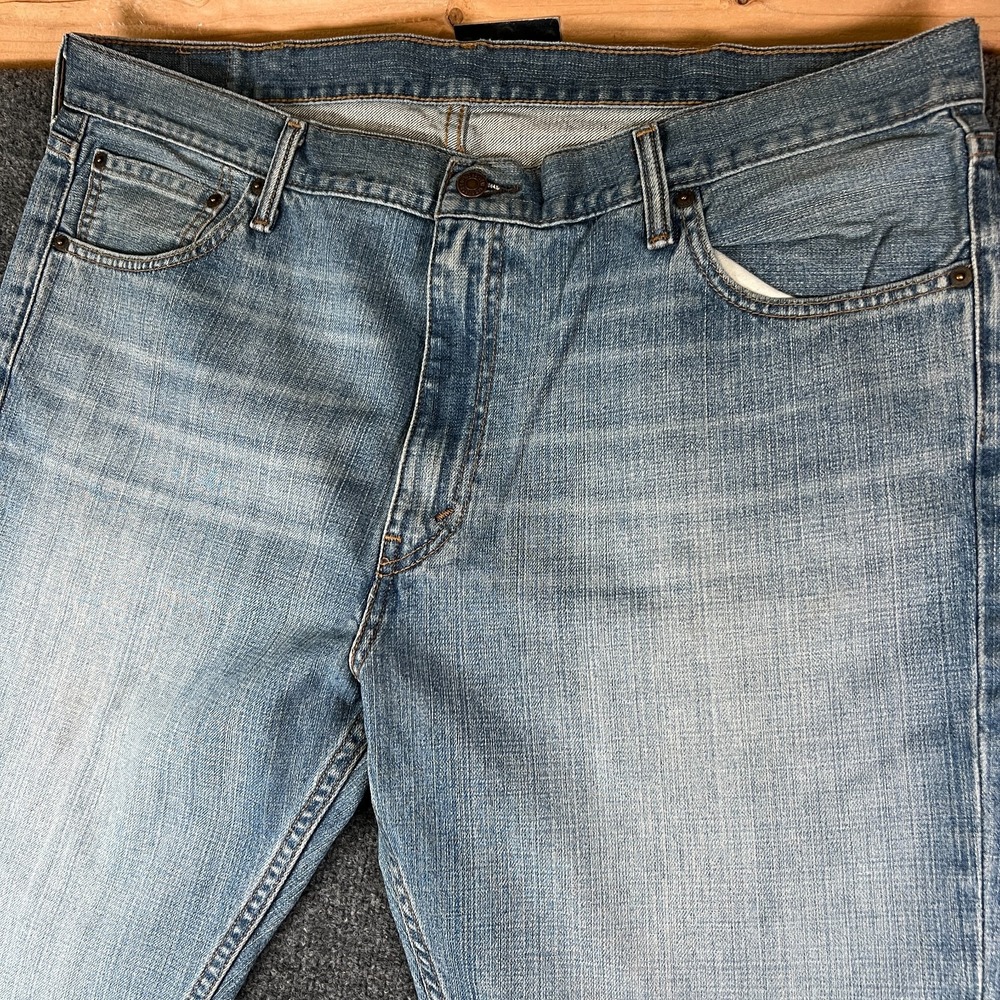 Levis 527 Bootcut Jeans Men 43x32 Blue Whiskered Denim Cotton Slim Fit High Rise
